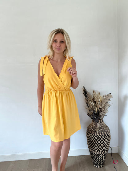 Yellow tencel dress