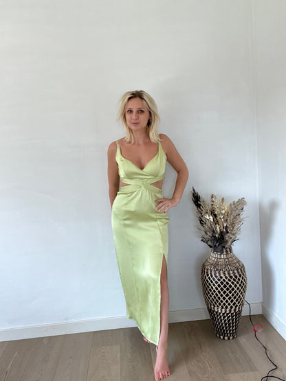 Green cut-out dress