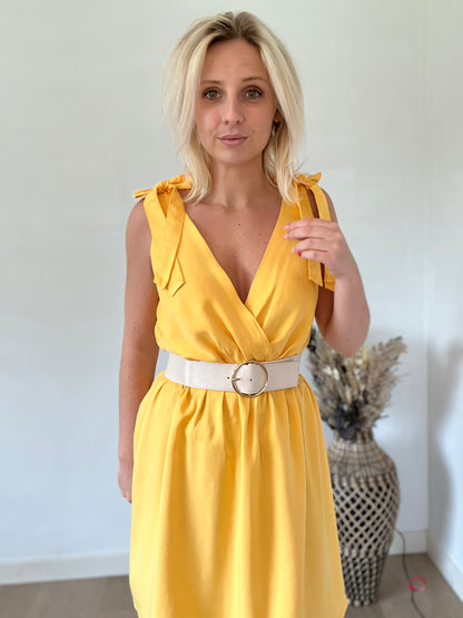 Yellow tencel dress