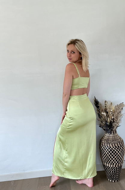 Green cut-out dress