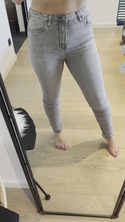 High waist grey pants