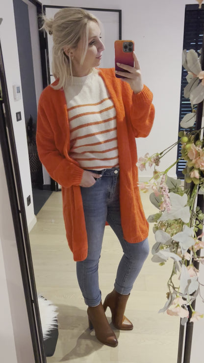 Julia mohair cardigan orange-red