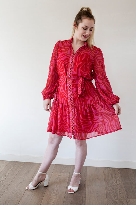 Printed shirt dress