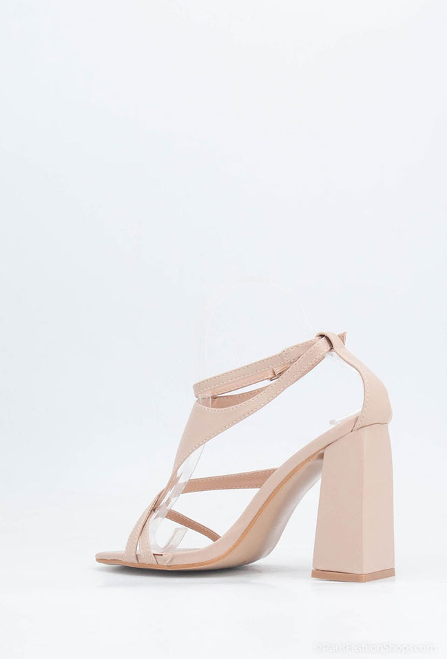 Block sandals beige