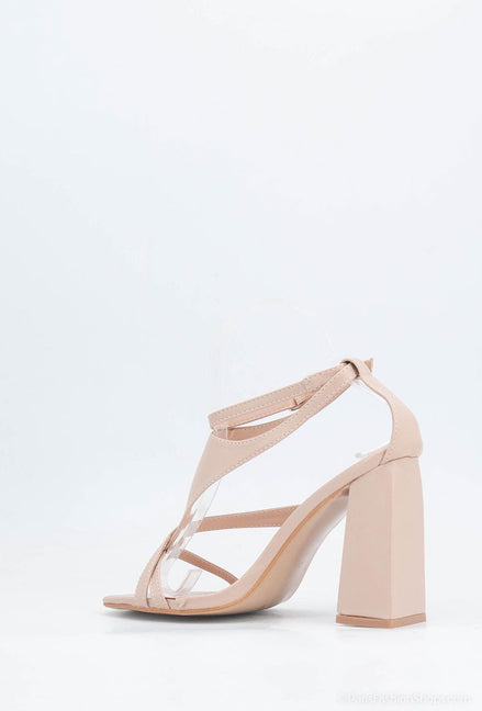 Block sandals beige