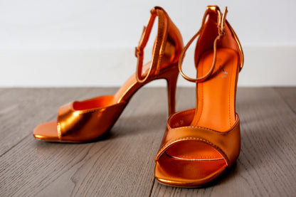 Sandals metallic orange