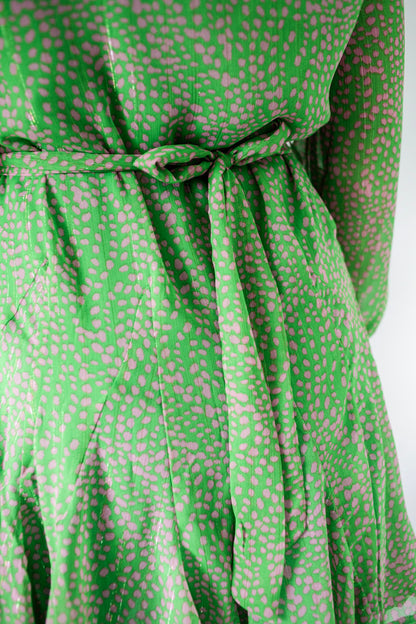 Green wrap dress