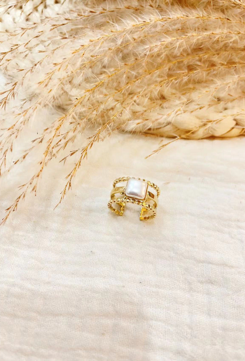 Ring drievoudige rij parelmoer