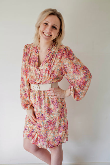 Paisley dress pink