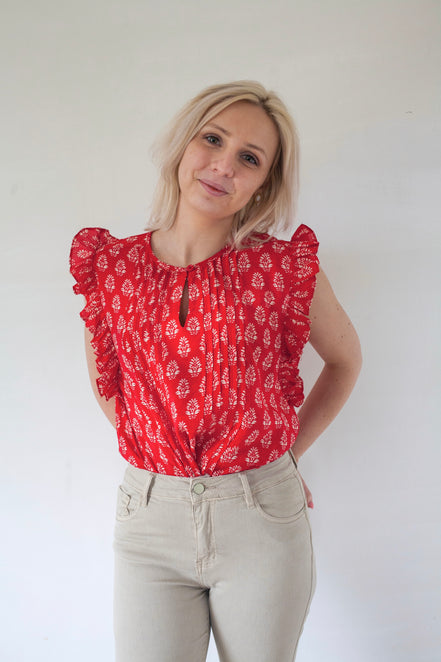 Silk print top