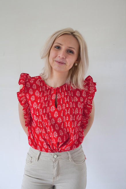 Silk print top