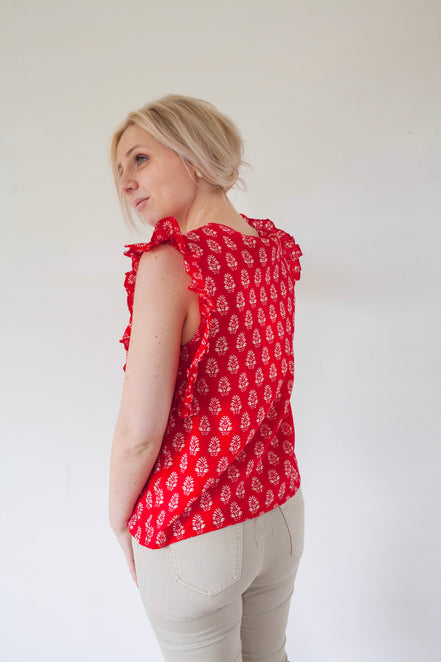Silk print top