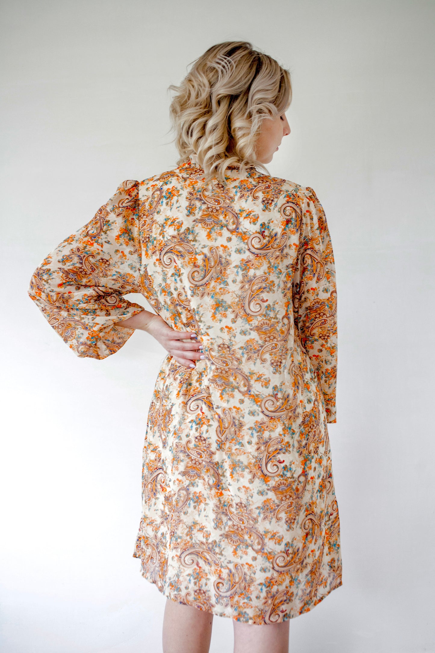 Paisley dress orange