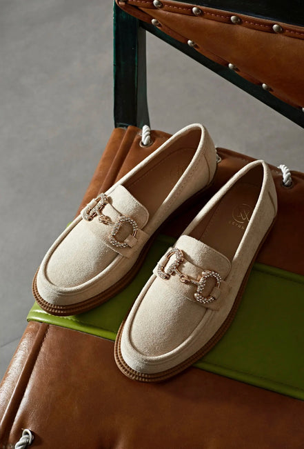 Loafers beige diamond