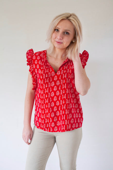 Silk print top