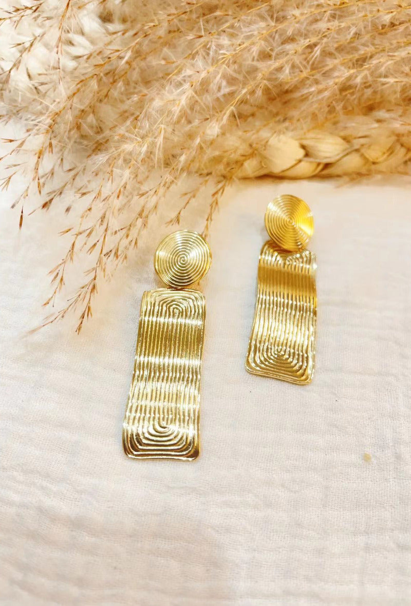 Oorbel rechthoek golvend