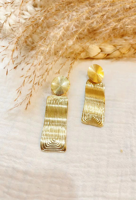 Oorbel rechthoek golvend