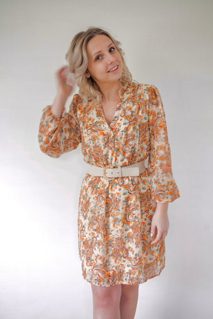 Paisley dress orange