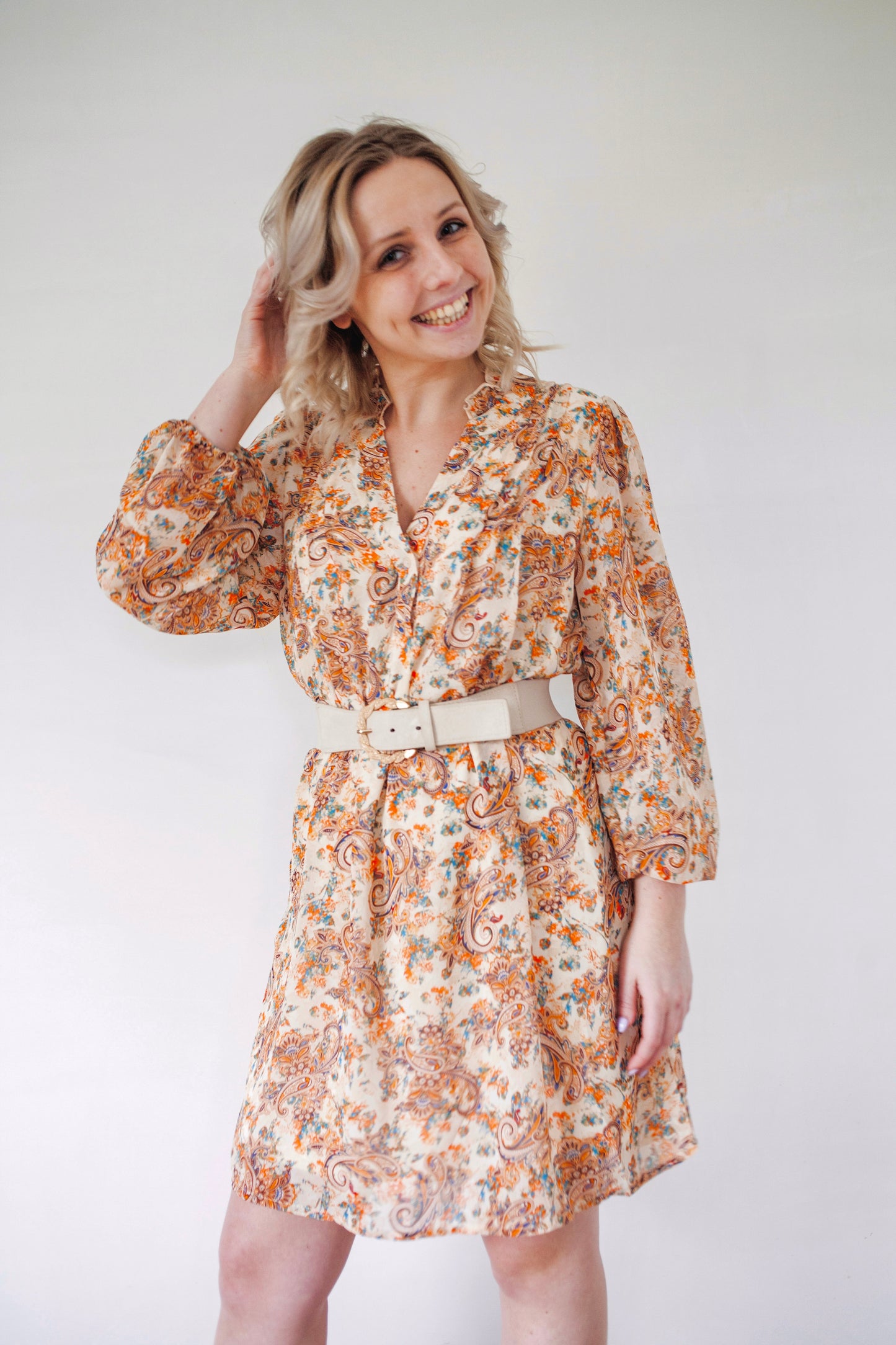 Paisley dress orange